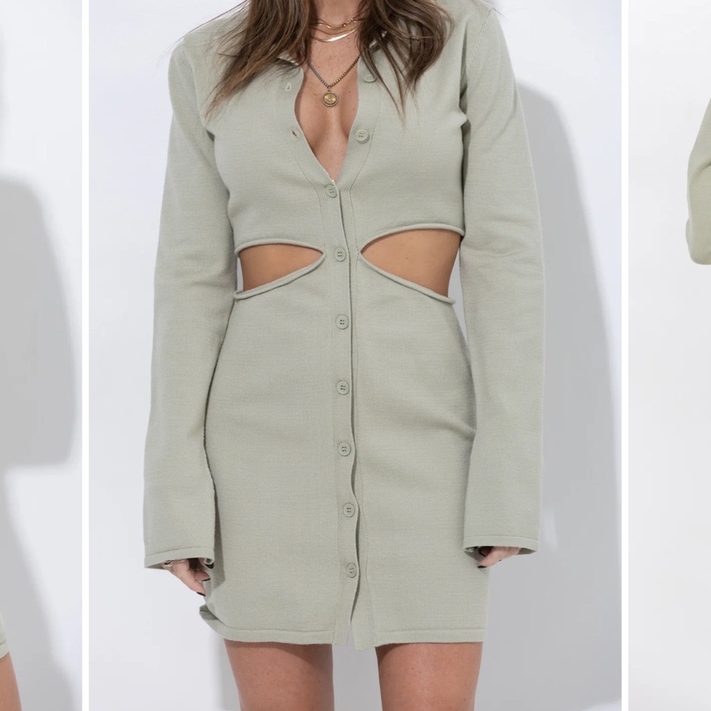 LUSH, size small, green cutout dress